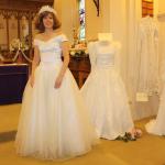 Lisa Farmer models her own wedding dress.